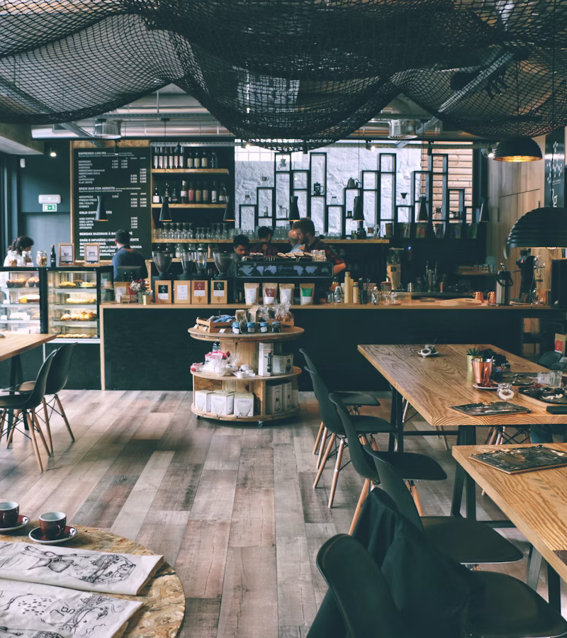 People inside a warm café